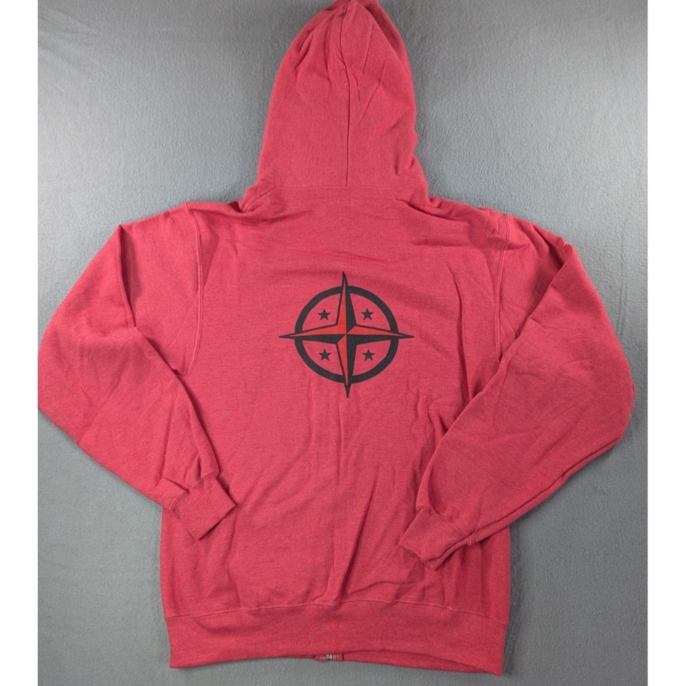 Innova Disc Golf Hoodie Small Red Full Zip Sweatshirt Compass Graphic Team - Picture 8 of 15